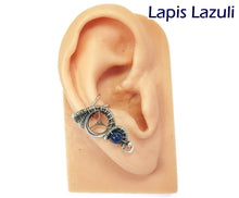 Load image into Gallery viewer, Custom Gemstone and Sterling Silver Small Steampunk Ear Cuff - Heather Jordan Jewelry