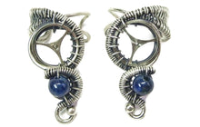 Load image into Gallery viewer, Custom Gemstone and Sterling Silver Small Steampunk Ear Cuff - Heather Jordan Jewelry