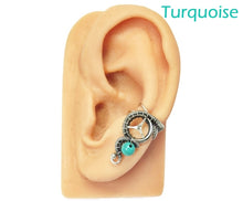 Load image into Gallery viewer, Custom Gemstone and Sterling Silver Small Steampunk Ear Cuff - Heather Jordan Jewelry