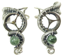 Load image into Gallery viewer, Custom Gemstone and Sterling Silver Small Steampunk Ear Cuff - Heather Jordan Jewelry