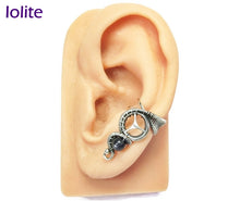 Load image into Gallery viewer, Custom Gemstone and Sterling Silver Small Steampunk Ear Cuff - Heather Jordan Jewelry