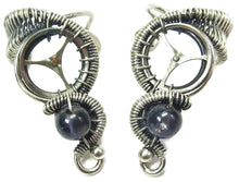 Load image into Gallery viewer, Custom Gemstone and Sterling Silver Small Steampunk Ear Cuff - Heather Jordan Jewelry