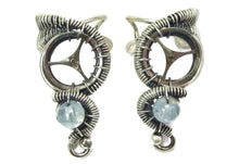 Load image into Gallery viewer, Custom Gemstone and Sterling Silver Small Steampunk Ear Cuff - Heather Jordan Jewelry