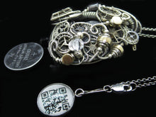 Load image into Gallery viewer, Blue Hex Nut LED Steampunk/Cyberpunk Fusion Pendant