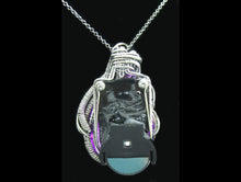 Load image into Gallery viewer, Pink LED Nixie Tube Pendant with Upcycled Electronic and Watch Parts, Steampunk/Cyberpunk Fusion