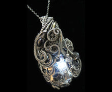 Load image into Gallery viewer, White Flickering Nixie Tube Steampunk-Cyberpunk Fusion Pendant