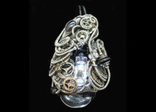 Load image into Gallery viewer, White Flickering Nixie Tube Steampunk-Cyberpunk Fusion Pendant