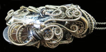 Load image into Gallery viewer, White Flickering Nixie Tube Steampunk-Cyberpunk Fusion Pendant