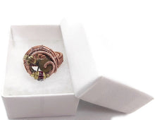 Load image into Gallery viewer, Bronze Adjustable Steampunk Ring with Custom Gemstone - Heather Jordan Jewelry