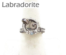 Load image into Gallery viewer, Sterling Silver Adjustable Steampunk Ring with Custom Gemstone - Heather Jordan Jewelry