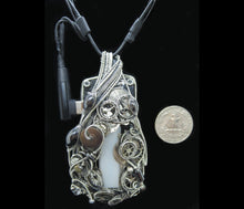 Load image into Gallery viewer, Sunrise-Sunset Steampunk/Cyberpunk Fusion Necklace in Sterling Silver with Upcycled Watch Parts & LEDs