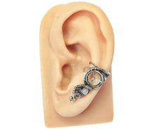 Load image into Gallery viewer, Custom Gemstone and Sterling Silver Steampunk Ear Cuff; "Woven Tail" Model - Heather Jordan Jewelry