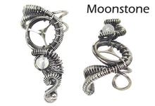 Load image into Gallery viewer, Custom Gemstone and Sterling Silver Steampunk Ear Cuff; "Woven Tail" Model - Heather Jordan Jewelry