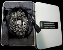 Load image into Gallery viewer, Thunderstorm Necklace with Upcycled Electronic and Watch Parts, Steampunk/Cyberpunk Fusion, LEDs