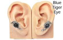 Load image into Gallery viewer, Custom Gemstone and Sterling Silver Woven Wire Ear Cuff; "Woven Bezel" Model - Heather Jordan Jewelry