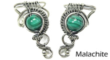 Load image into Gallery viewer, Custom Gemstone and Sterling Silver Woven Wire Ear Cuff; "Woven Bezel" Model - Heather Jordan Jewelry