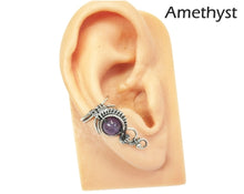 Load image into Gallery viewer, Custom Gemstone and Sterling Silver Woven Wire Ear Cuff; "Woven Bezel" Model - Heather Jordan Jewelry