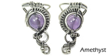 Load image into Gallery viewer, Custom Gemstone and Sterling Silver Woven Wire Ear Cuff; "Woven Bezel" Model - Heather Jordan Jewelry