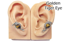 Load image into Gallery viewer, Custom Gemstone and Sterling Silver Woven Wire Ear Cuff; "Woven Bezel" Model - Heather Jordan Jewelry