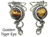 Load image into Gallery viewer, Custom Gemstone and Sterling Silver Woven Wire Ear Cuff; "Woven Bezel" Model - Heather Jordan Jewelry