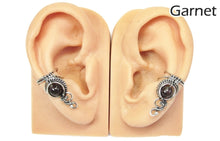 Load image into Gallery viewer, Custom Gemstone and Sterling Silver Woven Wire Ear Cuff; "Woven Bezel" Model - Heather Jordan Jewelry