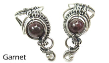 Load image into Gallery viewer, Custom Gemstone and Sterling Silver Woven Wire Ear Cuff; "Woven Bezel" Model - Heather Jordan Jewelry