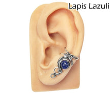 Load image into Gallery viewer, Custom Gemstone and Sterling Silver Woven Wire Ear Cuff; "Woven Bezel" Model - Heather Jordan Jewelry