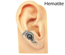 Load image into Gallery viewer, Custom Gemstone and Sterling Silver Woven Wire Ear Cuff; "Woven Bezel" Model - Heather Jordan Jewelry