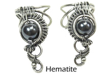 Load image into Gallery viewer, Custom Gemstone and Sterling Silver Woven Wire Ear Cuff; "Woven Bezel" Model - Heather Jordan Jewelry