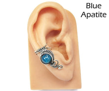 Load image into Gallery viewer, Custom Gemstone and Sterling Silver Woven Wire Ear Cuff; "Woven Bezel" Model - Heather Jordan Jewelry