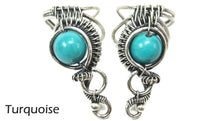 Load image into Gallery viewer, Custom Gemstone and Sterling Silver Woven Wire Ear Cuff; "Woven Bezel" Model - Heather Jordan Jewelry