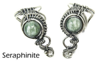 Load image into Gallery viewer, Custom Gemstone and Sterling Silver Woven Wire Ear Cuff; "Woven Bezel" Model - Heather Jordan Jewelry