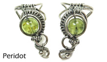 Load image into Gallery viewer, Custom Gemstone and Sterling Silver Woven Wire Ear Cuff; "Woven Bezel" Model - Heather Jordan Jewelry