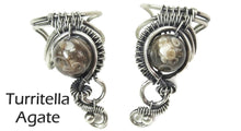 Load image into Gallery viewer, Custom Gemstone and Sterling Silver Woven Wire Ear Cuff; "Woven Bezel" Model - Heather Jordan Jewelry