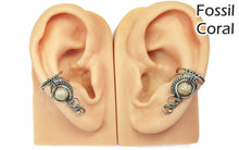 Load image into Gallery viewer, Custom Gemstone and Sterling Silver Woven Wire Ear Cuff; "Woven Bezel" Model - Heather Jordan Jewelry