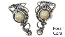 Load image into Gallery viewer, Custom Gemstone and Sterling Silver Woven Wire Ear Cuff; "Woven Bezel" Model - Heather Jordan Jewelry
