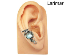 Load image into Gallery viewer, Custom Gemstone and Sterling Silver Woven Wire Ear Cuff; "Woven Bezel" Model - Heather Jordan Jewelry