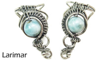 Load image into Gallery viewer, Custom Gemstone and Sterling Silver Woven Wire Ear Cuff; "Woven Bezel" Model - Heather Jordan Jewelry