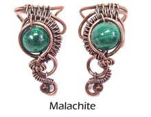 Load image into Gallery viewer, Custom Gemstone and Copper Woven Wire Ear Cuff; "Woven Bezel" Model - Heather Jordan Jewelry