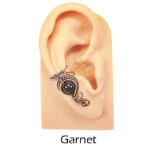 Load image into Gallery viewer, Custom Gemstone and Copper Woven Wire Ear Cuff; "Woven Bezel" Model - Heather Jordan Jewelry