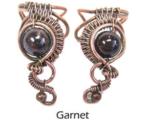 Load image into Gallery viewer, Custom Gemstone and Copper Woven Wire Ear Cuff; "Woven Bezel" Model - Heather Jordan Jewelry