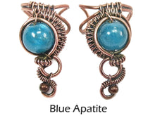 Load image into Gallery viewer, Custom Gemstone and Copper Woven Wire Ear Cuff; "Woven Bezel" Model - Heather Jordan Jewelry