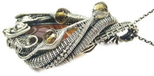 Load image into Gallery viewer, Brazilian Agate Wire-Wrapped Pendant in Sterling Silver with Citrine - Heather Jordan Jewelry