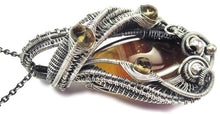 Load image into Gallery viewer, Brazilian Agate Wire-Wrapped Pendant in Sterling Silver with Citrine - Heather Jordan Jewelry