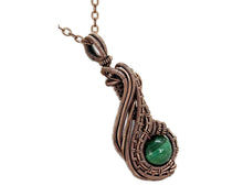 Load image into Gallery viewer, Malachite "Comet" Pendant: Copper Wire Wrap