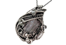 Load image into Gallery viewer, Raw Kunzite Crystal and Morganite Pendant: Sterling Silver Wire Wrap