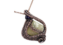 Load image into Gallery viewer, Citrine Wire-Wrapped Pendant in Bronze with Amethyst - Heather Jordan Jewelry