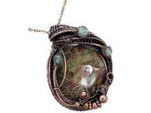 Load image into Gallery viewer, African Green Opal &amp; Fluorite Copper Wire Wrapped Pendant - Heather Jordan Jewelry