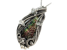 Load image into Gallery viewer, Multicolored Bismuth Crystal Pendant Necklace with Herkimer Diamonds in Sterling Silver