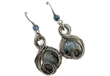 Load image into Gallery viewer, Custom Gemstone Sterling Silver Steampunk "Swish" Earrings